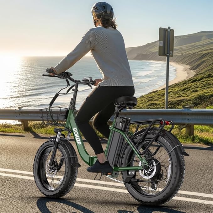 1300W/1800W Folding Electric Bike for Adults, 75-86 Miles PAS Range, 52V 13Ah/18.2Ah Removable Battery, 20" Fat Tire Electric Bicycle, 20MPH 7-Speed Commuter Ebike, Max 330LBS, UL2849 Certified
