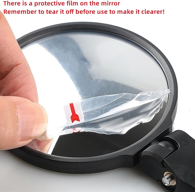 Handlebar Bike Mirror,2 Pack HD Wide Angle Safe Rearview Bicycle Mirrors,360° Adjustable Rear View Mirrors Anti-Glare Shatterproof Glass Lens,Compatible with E-bikes,Mountain Road Bikes (Circular)