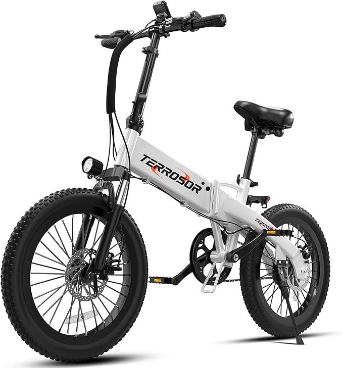 Foldable Electric Bike for Adults & Teens, 20" Fat Tire Foldable Ebike with 720W Peak Motor, 25MPH, 375Wh Removable Battery, 50 Miles Range, 5-Level Pedal Assist, Commuter Electric Bicycle