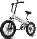 Foldable Electric Bike for Adults & Teens, 20" Fat Tire Foldable Ebike with 720W Peak Motor, 25MPH, 375Wh Removable Battery, 50 Miles Range, 5-Level Pedal Assist, Commuter Electric Bicycle