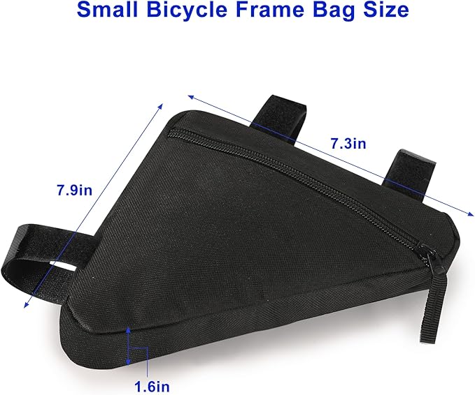 Bike Frame Bag, Premium Bike Pouch for Mountain Road Bike, Lightweight Triangle Bicycle Frame Bag (Small Black)