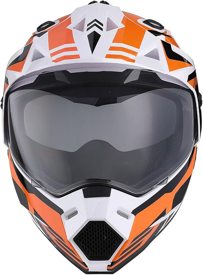 1Storm Youth Kids Dual Sport Dual Visor Motorcycle Motocross Off Road Full Face Helmet Matt Black
