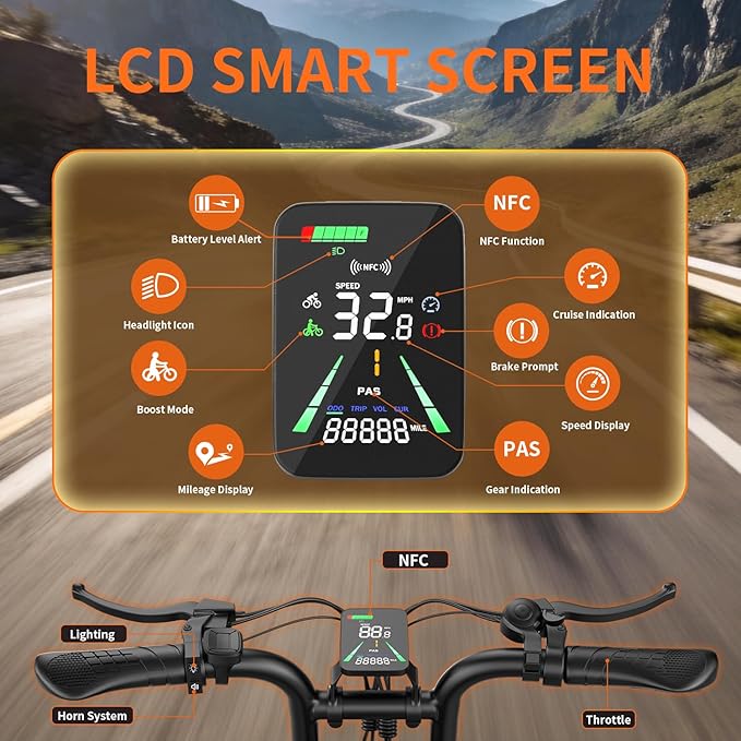 ASKGO Electric Bike for Adults, 2500W Peak Motor, 33 MPH & 65-100 Miles Range, 48V 20AH Removable Battery, 20" Fat Tire Dirt Bike, Dual Suspension Off-Road E-Bike with NFC/Password Unlock