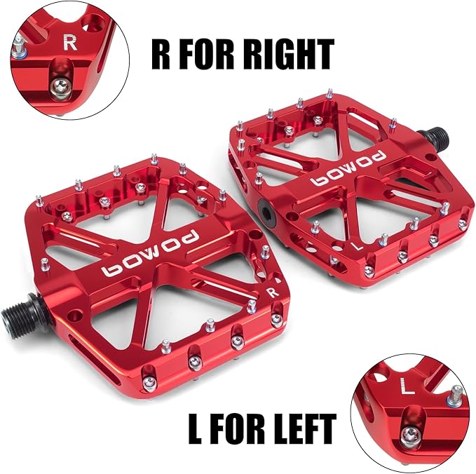 Bike Pedals 9/16" Lightweight Non-Slip Bicycle Platform Pedals - Fits Most Adult Bikes & Mountain Bikes &MTB, Road Bikes and Slip-Resistant Design