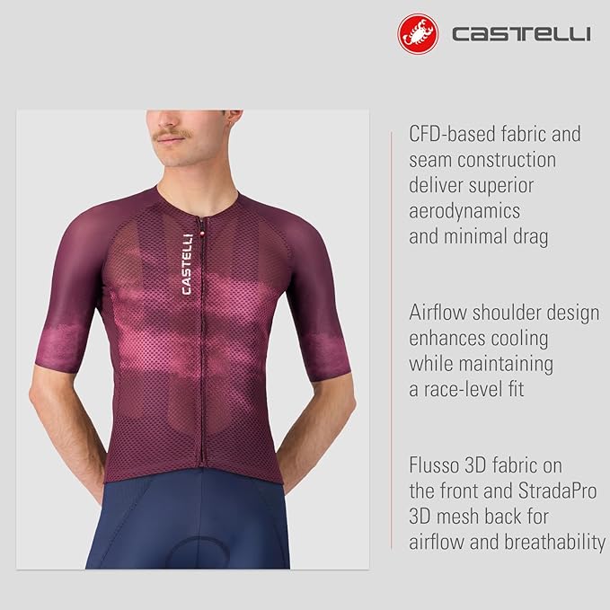 CASTELLI Men’s Climber’s A/C Jersey, Quarter Length Sleeve, Full Zip, Road Cycling & Gravel Biking Jersey with UV Protection