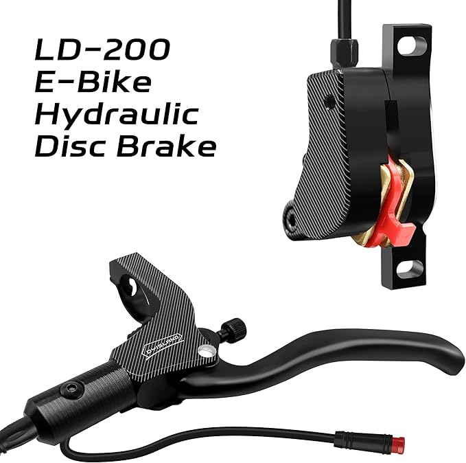 LD-200 2-Pistons Hydraulic Disc Brake Set for ebike,2-PIN Power-Off Electric Bike Hydraulic Brake kit，Hydraulic Brake Kits with mounting Tools and Screws