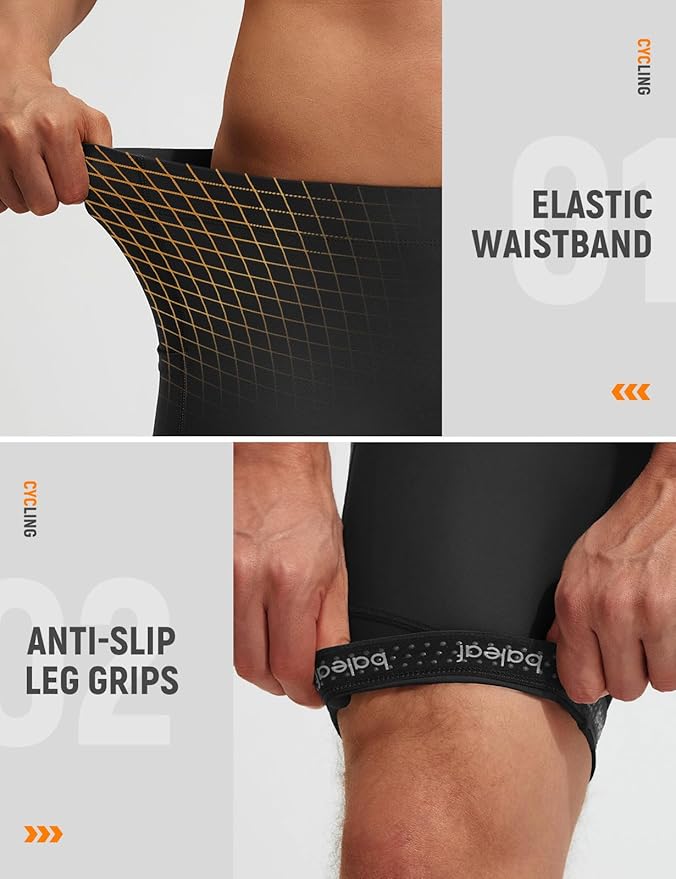 baleaf Men's 4D Padded Bike Shorts Cycling Zipper Pockets Biking Bicycle Mountain Riding Biker Cycle UPF 50+