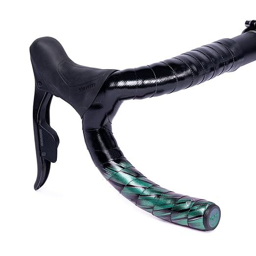 GUEE SL Speed Road Bike Handlebar Tape – Premium PU Leather, Microtex Structure, Shock-Absorbing Foam, Ultra-Light 30g, Anti-Slip Racing Grip (2 Rolls, Racing Green)