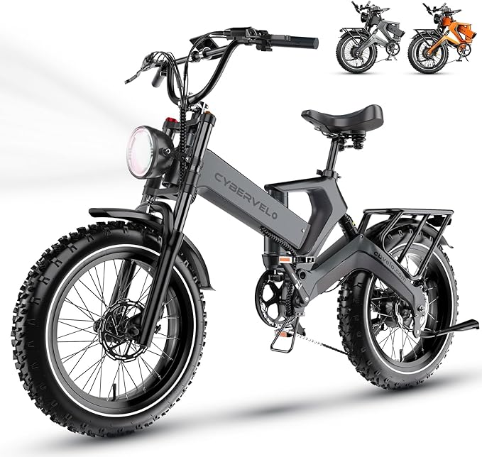 1000W(Peak 2000W)Folding Electric Bike for Adults,35MPH 100Mile,48V 25Ah Removable Battery,20" x 4.0 Fat Tire Foldable Electric Bicycle,8-Speed Electric Mountain E-Bike,UL Certified Commuter Ebikes