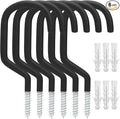 6 Pack Heavy Duty Garage Bike Storage and Utility Hooks-5.7 Inches for Garage Wall and Ceiling-Garage Hooks for Hanging Bicycle,Hose,Cords,and Garden Tools