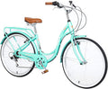 ZUKKA Beach Cruiser Bike for Women 24/26 Inch Ladies Bike 7 Speed Complete Cruiser Bikes with Dual V-Brake and Adjustable Seat, Adult City Bike for Women, Men, Multiple Colors
