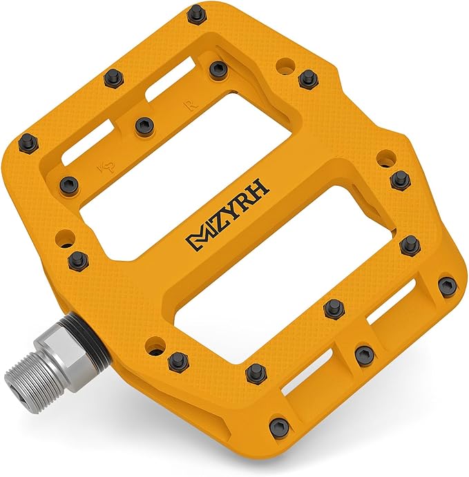 MZYRH Mountain Bike Pedals 9/16" 3 Sealed Bearings Lightweight Non-Slip Nylon Fiber Bicycle Platform Pedals for Road BMX MTB