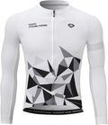 Santic Cycling Jersey Men's Long Sleeve Bike Reflective Full Zip Bicycle Shirts with Pockets