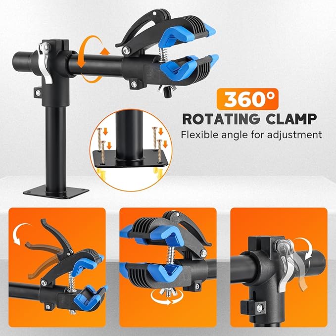 Bike Repair Stand | Bench Mount Bike Work Stand Bicycle Maintenance Rack Workstand for Road & Mountain Bikes – Adjustable Bicycles Maintenance Rack Bike Clamp for Home Repair