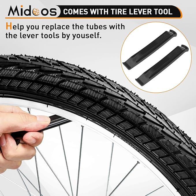 2 Pack 20x1.75 Bike tire, 20 x 1.75 Bicycle Tires and Tubes, 20" Road Bike Tires with Schrader Valve, 20x1.75 Mountain Bike Tire Replacement with 2 Tire Levers for 20 x 1.50/1.75/1.90/1.95"