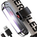 LINE-120 Front & Rear Bike or Skateboard Lights – USB Rechargeable LED Headlight & Taillight Set – Accessories for Bicycle, Longboard & Skateboard Safety
