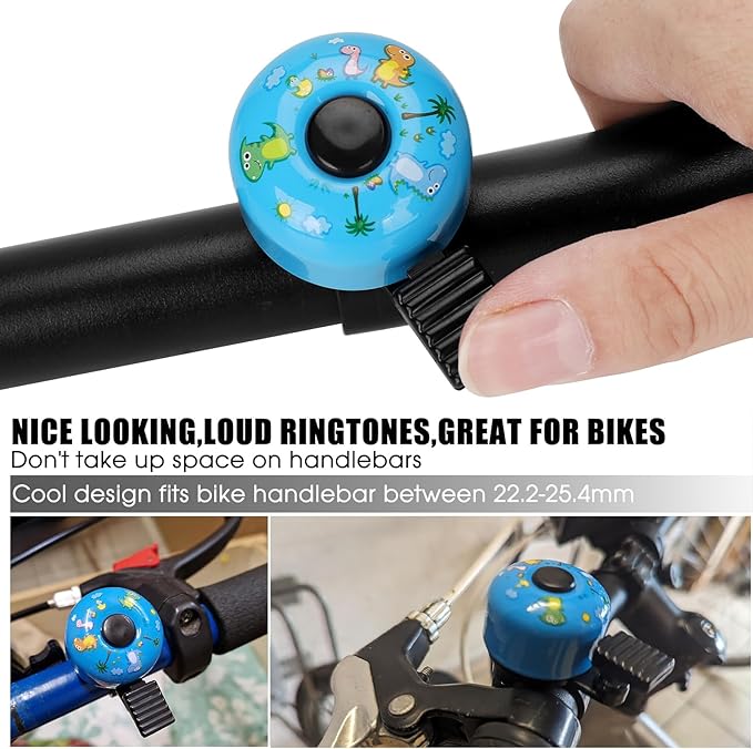 Kid Bike Bell - Bicycle Bell for Kids Boys Girls Adults | 120db Classic Mini Loud Bike Ring - Cool Bike Bell Design with Crisp Clear Sound for MTB,BMX,City Bike,Scooter -Kid Bike Accessories