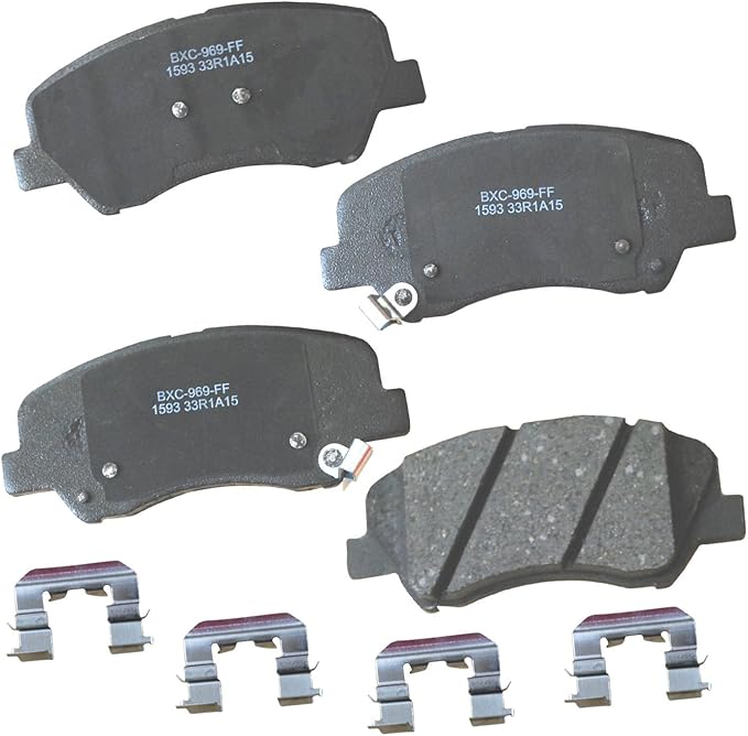 Bendix Premium SBC1593 Ceramic Front Brake Pads for Dodge Attitude 2017-2012, Hyundai Accent 2017-2012, Kia Rio 2017-2012