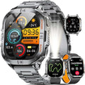 LIGE DM6 GPS Military Smart Watch for Men, 2.13'' AMOLED Always on Display Fitness Tracker, LED Flashlight/Compass/IP68 Waterproof Smartwatch, 170+ Sports Smartwatches for Android iOS, Black-Orange