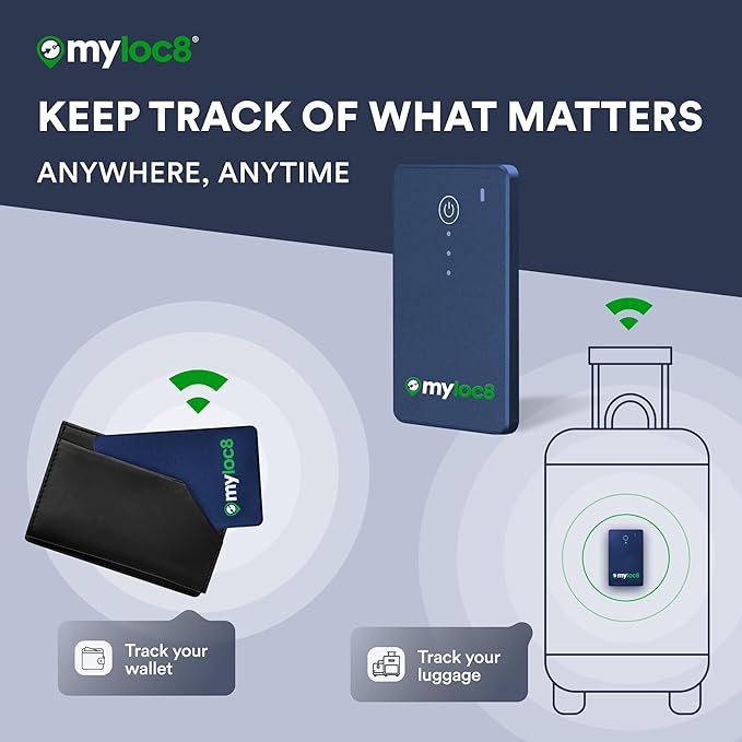 GPS Luggage Tracker for Suitcases TSA Approved, Android & iOS Compatible - Smart Tag with Bag Opening Alert - Real-Time Tracking Device for Travel or Even Car, Trailer, etc. – Long Battery Life