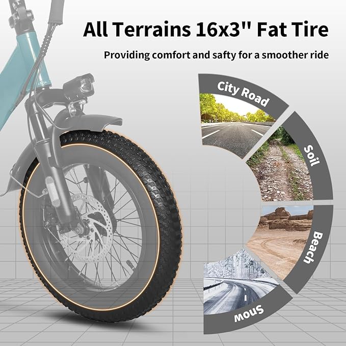 Electric Bike for Adults, 750W Long Range Foldable Ebike with One/Dual Removable Battery, 40-120 Mile/25-30MPH, 20"/16“ Fat Tire Electric Bicycle