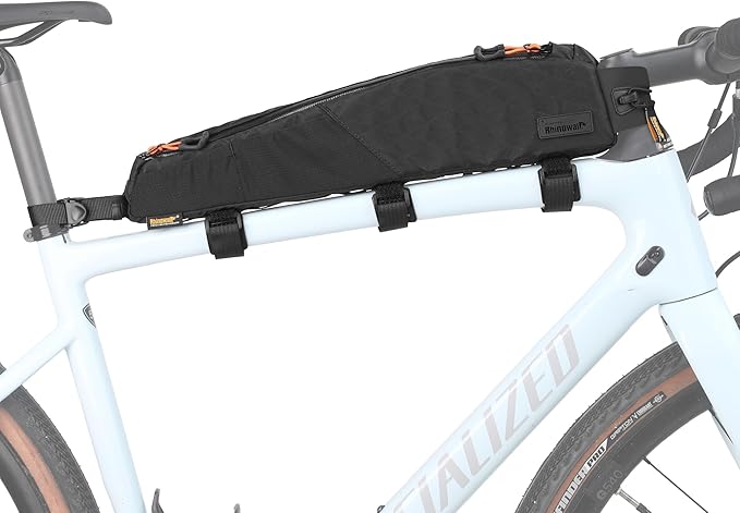 Rhinowalk Bike Top Tube Bag Bicycle Front Frame Bag Waterproof Bike Bag 2.1L with Dual Side Mesh Pockets for MTB Road Bike Cycling Commuting and Outdoor Adventures