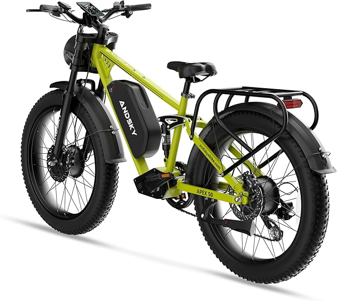 Apex 50 Electric Bike Dual Motor for Adults (CA Immediate-De'livery) 52V 25AH/48V 25AH, 26" Fat Tires Full Suspension 35MPH/100Mile, Hydraulic Brake