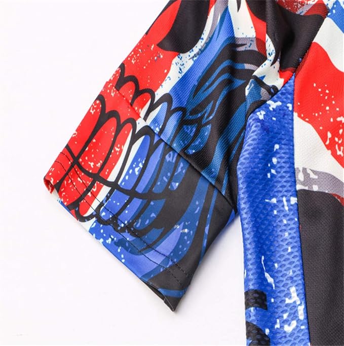 JPOJPO USA Cycling Jersey Men Road Bike Shirt Summer Biking Tops Short Sleeve Bicycle Clothes Cycle Wear Breathable