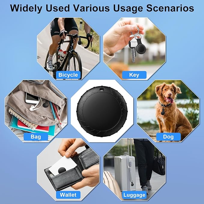 GPS Tracker for Vehicles with Magnetic Case Work with Find My (iOS Only)-No Monthly Fee Subscription No SIM Card Required, Waterproof,Real-Time GPS Tracking Devices or Cars, Trucks, Anti-Theft(Black)