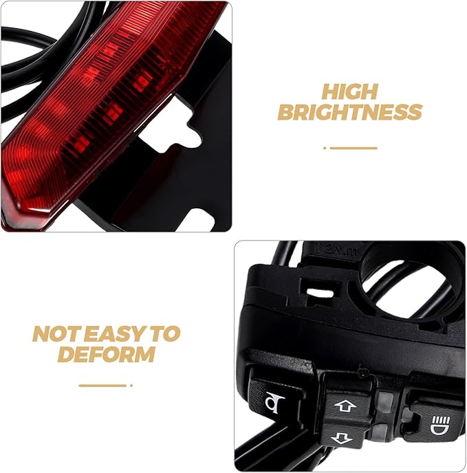 BESPORTBLE Electric Bike Light Kit with LED Front and Rear Tail Lights, Turn Signal and Horn Switch Button, Motorcycle Handlebar Switch, Electric Cycling Safety for Night Riding