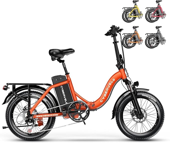 1000W Folding Electric Bike, 48V 20AH Large Removable Battery E Bike, 30+MPH, 80 Miles Max Range, 20" Fat Tire Electric Bike for Adults, Adult Electric Bicycles for Long