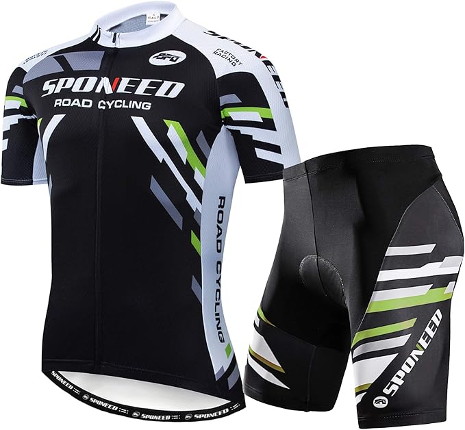 sponeed Cycling Jersey Short Sleeve Suits Men Bike Clothing Road Bicycle Shorts Padded Outfits