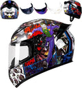 Full Face Motorcycle Helmet Racing Motocross Helmets with Pinlock Compatible Clear&Tinted Visors DOT Model Approved Street Bike Helmet