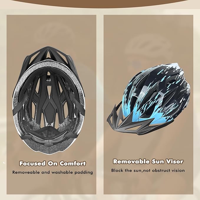Road Bike Helmet Adult Men & Women, Adjustable Lightweight Design (22-24.5 Inches) - Vented, Removable Visor & Reflective White, for Day and Night Commuting & Sports | CPSC Certified