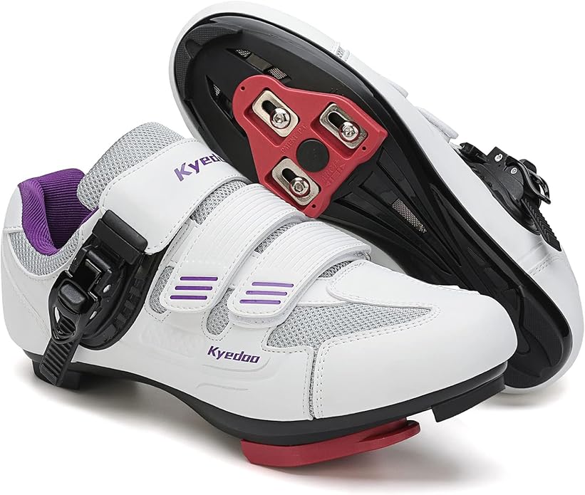 Womens Cycling Shoes Compatible with Peloton Bike Clip in Ladies Indoor Cycling Road Bike Riding Biking Shoes, Pre-Installed Delta Cleats