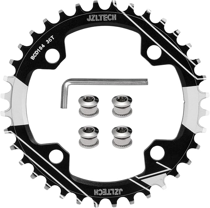 104 BCD Bike Chainring: 32T 34T 36T 38T Round Narrow Wide Chainring, Single Chain Ring for 8 9 10 11 12 Speed Mountain Bike MTB XC Trail e-Bike Fat Bicycle