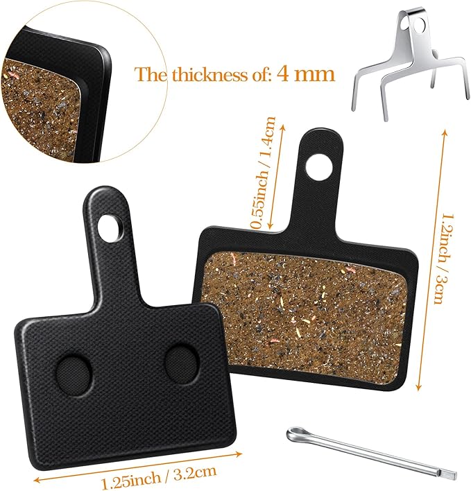 BBTO 16 Pairs Bike Brake Pads Disc Brake Pads with Installation Tools Bicycle Brake Pads for Ebike Mountain Bike