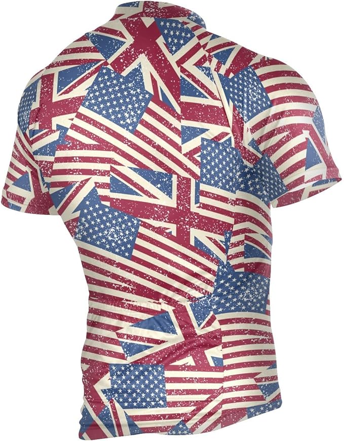 Men's Cycling Bike Jersey Short Sleeve Moisture Wicking, Breathable, Quick Dry Biking Shirt with 3 Rear Pockets