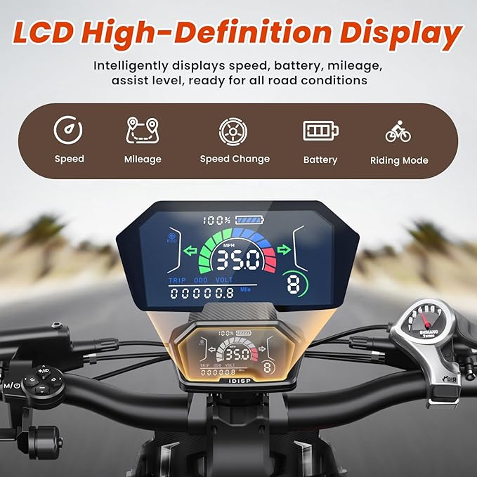 Electric Dirt Bike for Adults, 𝟰𝟬𝟬𝟬𝗪/𝟮𝟬𝟬𝟬𝗪 𝗣𝗲𝗮𝗸 27AH/18.2Ah Off-Road Motorcycle, 35MPH 65+ Mile Range, 19" Fat Tire, Hydraulic Brakes, APP & NFC Control