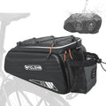 Bike Rack Bag-10L EVA Hard Shell Waterproof 3 in 1 Ebike Trunk Pannier Bag with Reflective Strip & Shoulder Strap for Commuter Travel Outdoor Cycling Accessories (Hard Shell with Rain Cover)