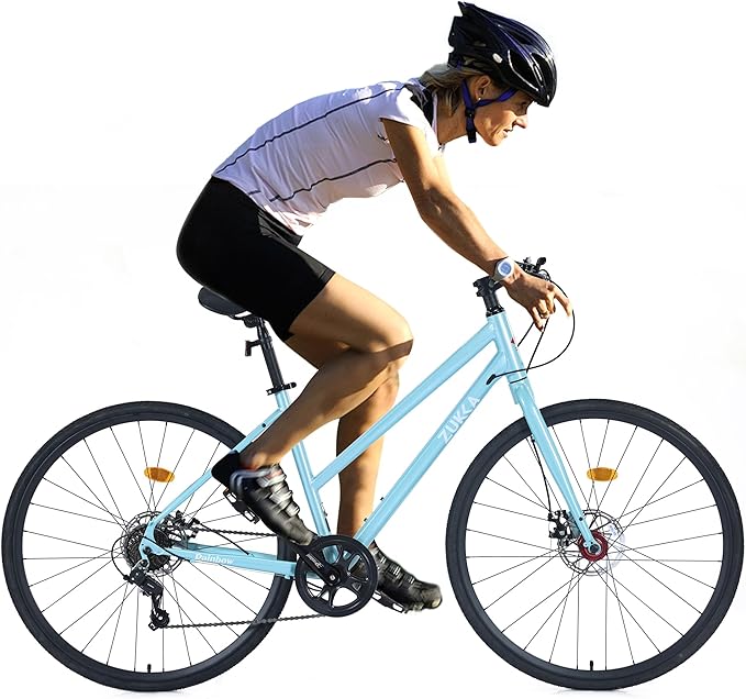 7 Speeds Road Bike Hybrid Bike for Men and Women, 700C Wheels Racing Bicycle, Commuter Bicycle,City Bicycles，Double Disc Brakes,Commuting Cycle，Multiple Colors