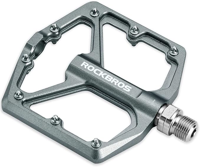 ROCKBROS Mountain Bike Pedals MTB Pedals Bicycle Flat Pedals Aluminum 9/16" Sealed Bearing Lightweight Platform for Road Mountain BMX MTB Bike