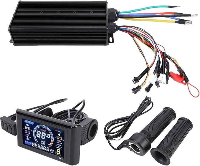 Brushless Motor Controller, 100A Sine Wave Controller 24 MOSFET 3 Mode Color Display for Pedal Assist Electric Bikes Cyclists Commuters