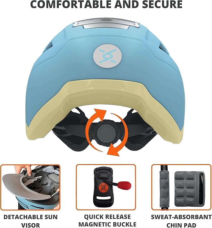 XNITO Bike Helmet with LED Lights - Urban Bicycle Helmet for Adults, Men & Women - CPSC & NTA-8776 Dual Certified - Class 3 E-Bikes, Scooters, Onewheel, Commuter, Mountain