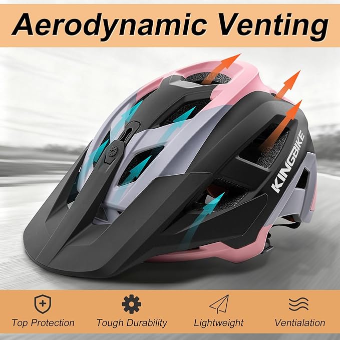 KINGBIKE NTA-8776 Mountain Bike Helmet Professional Ebike Helmets with 3-Level Adjustable Visor & Camera Mount E-MTB Helmet for Adults Men Women Youth E-Bike Safety Certified