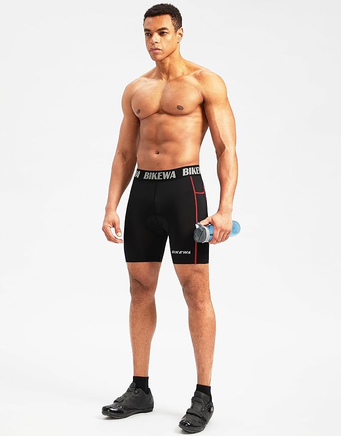 Men's 4D Padded Bike Shorts Cycling Underwear Biking Bicycle Padding Shorts for Men Side Pockets