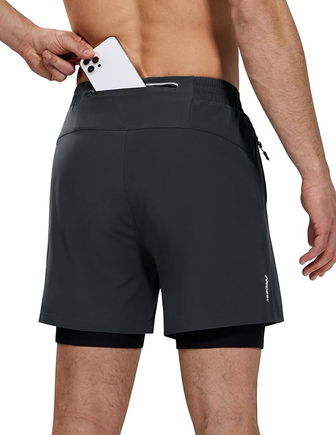 Nepest Men’s 4D Padded Mountain Bike Shorts MTB Cycling Biking Bicycle Riding Shorts with Zipper Pockets