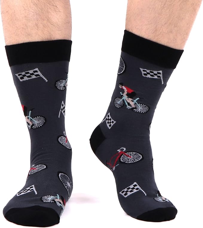 WeciBor Men's Dress Funny Crazy Colorful Novelty Combed Cotton Crew Socks 12 Pack - Size 7-10/10-13/13-15