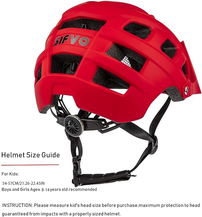 Kids Bike Helmet for Boys and Girls Ages 8-14 Adjustable Youth Helmet with Detachable Visor Lightweight, Safe & Stylish Cycling Bicycle Helmets for Kids 54-57cm