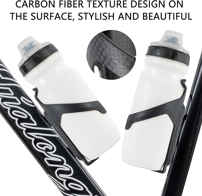 Bike Water Bottle Holder for Road Bikes Mountain MTB Gravel Bike Water Bottle Cages Aerodynamic Design Universal with Screw Wrench Black Matte A-Shape 2-Pack
